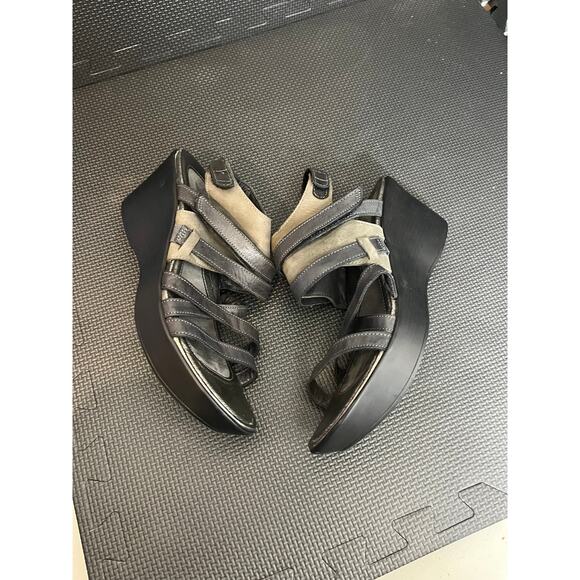 NAOT Platform Wedge Sandals‎ 40 US 9-9.5 Prestige Leather Strappy Shoes - Picture 4 of 6